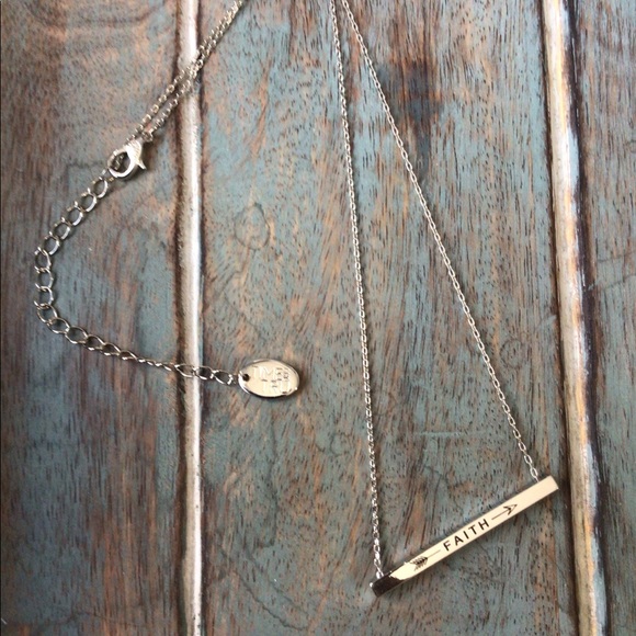 Silver Bar “Faith“ Necklace - Picture 2 of 7